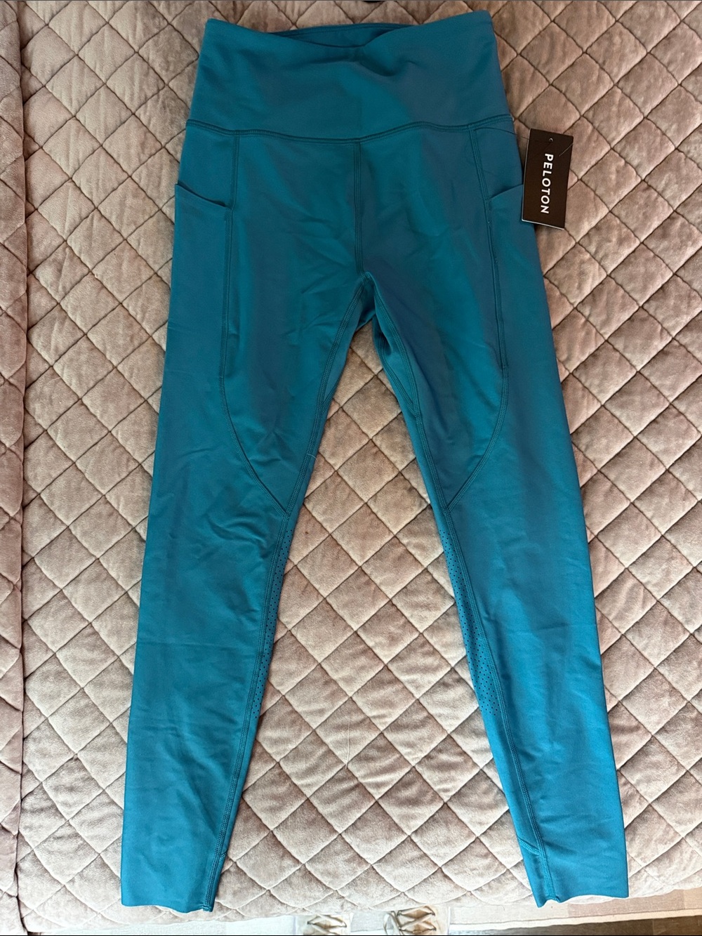 Peloton Teal High-Rise Leggings with Side Pockets